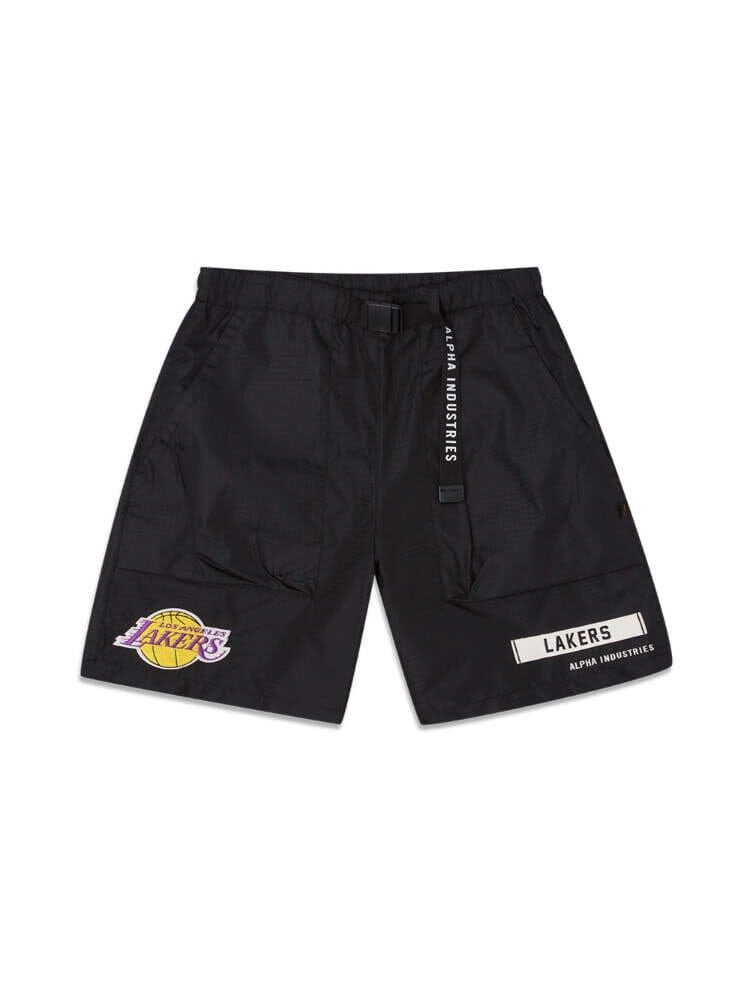 Alpha Industries | Los Angeles Lakers x Alpha x New Era Nylon Shorts | Alpha Industries Black / M