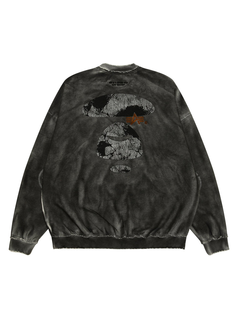 AAPE X ALPHA CREWNECK SWEATSHIRT TOP Alpha Industries / FW24-AAPE 