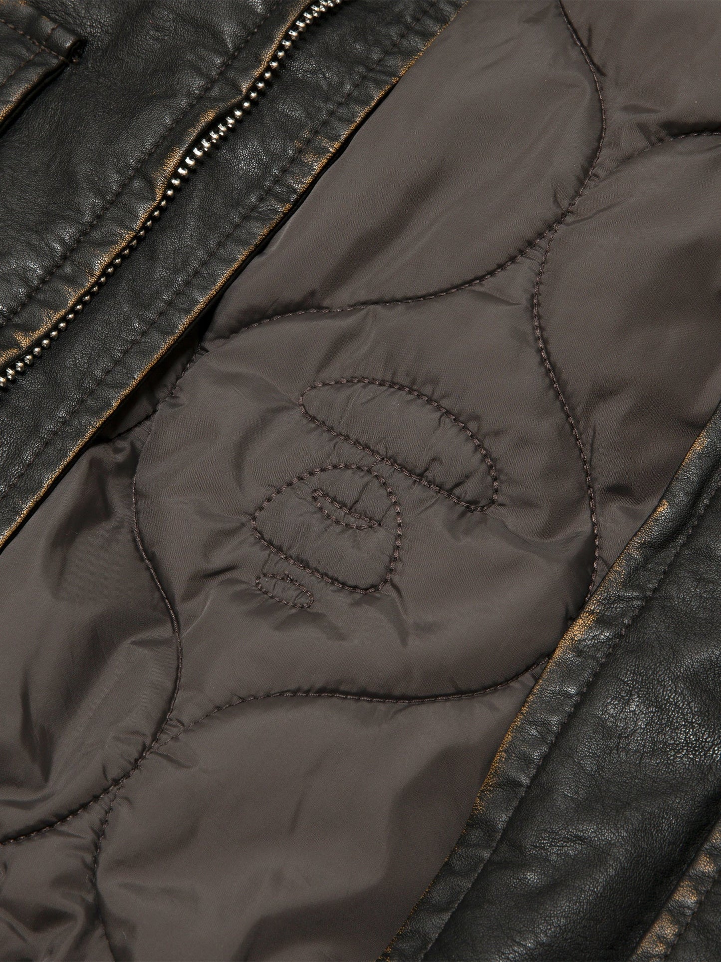 AAPE X ALPHA PU LEATHER QUILTED JACKET OUTERWEAR Alpha Industries / FW24-AAPE 