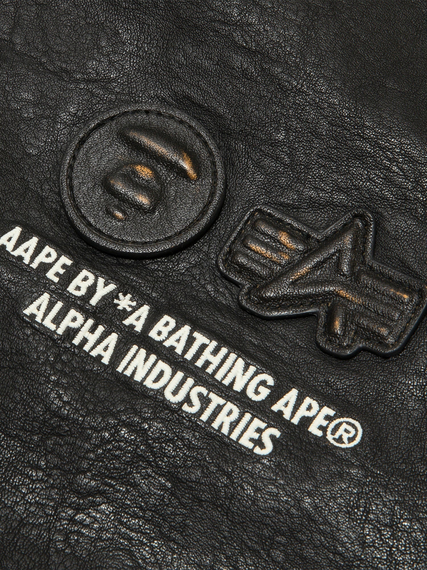 AAPE X ALPHA PU LEATHER QUILTED JACKET OUTERWEAR Alpha Industries / FW24-AAPE 