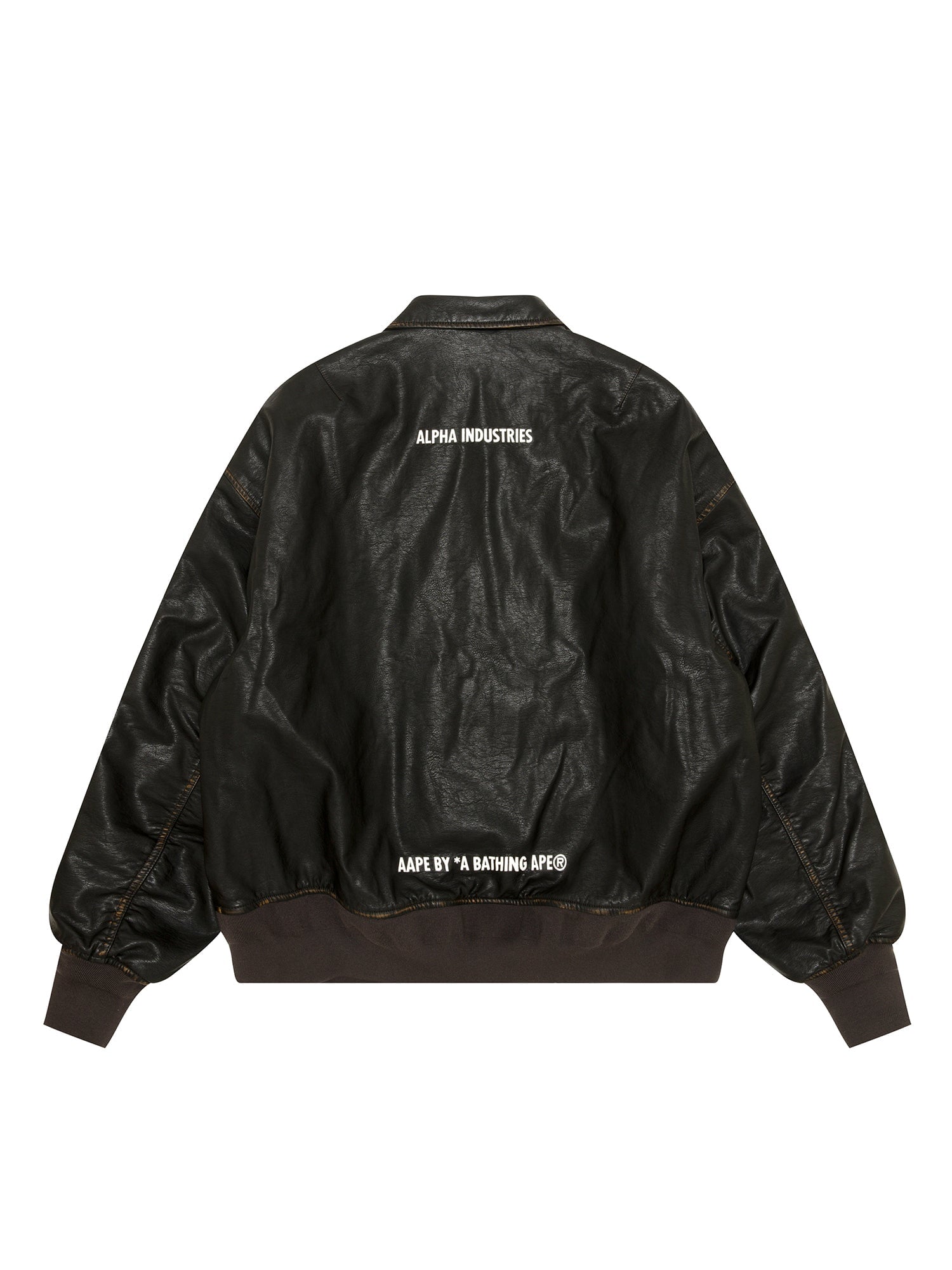 AAPE X ALPHA PU LEATHER QUILTED JACKET OUTERWEAR Alpha Industries / FW24-AAPE 