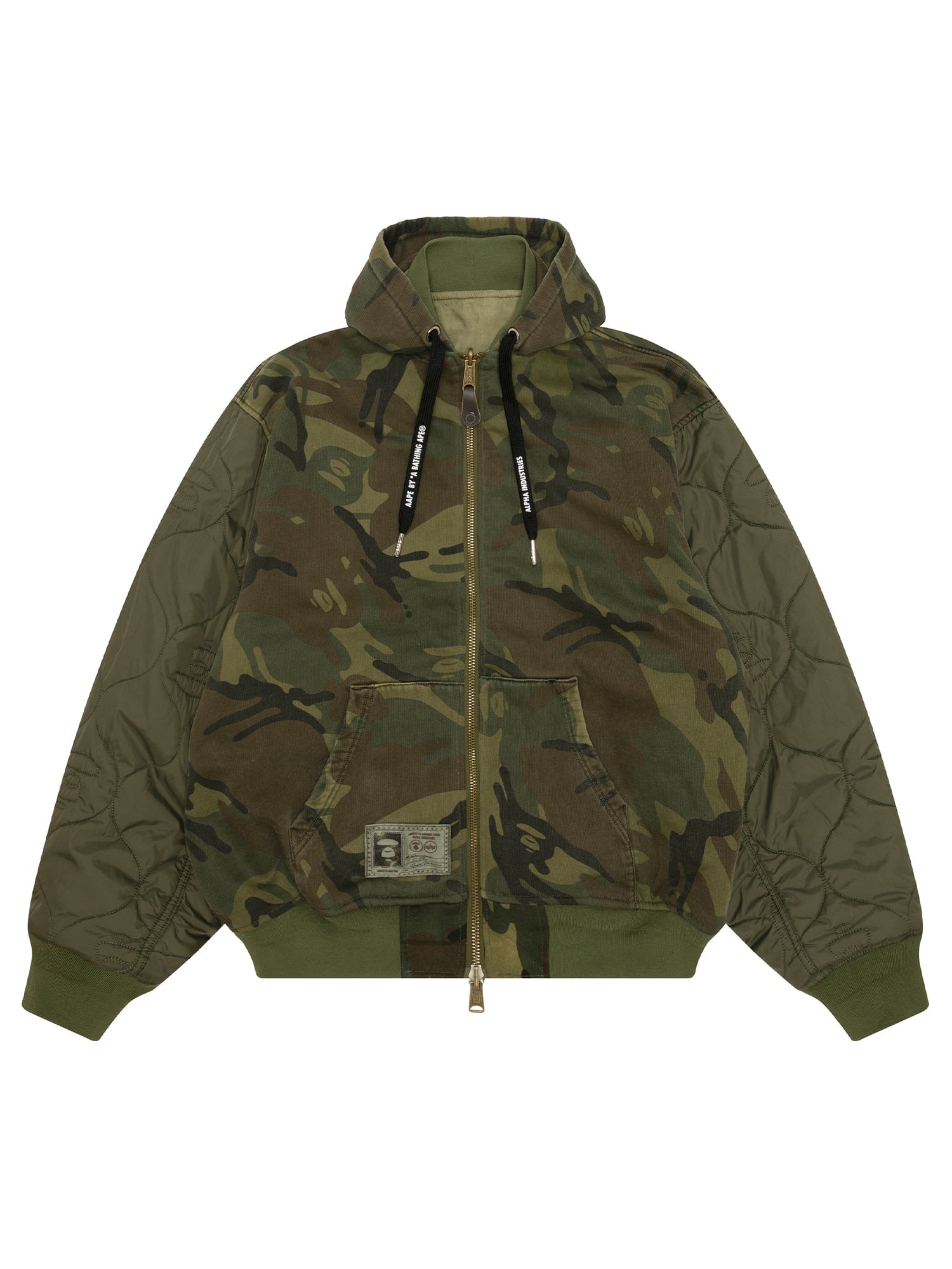 AAPE X ALPHA REVERSIBLE PADDED MA-1 QUILTED JACKET OUTERWEAR Alpha Industries / FW24-AAPE 