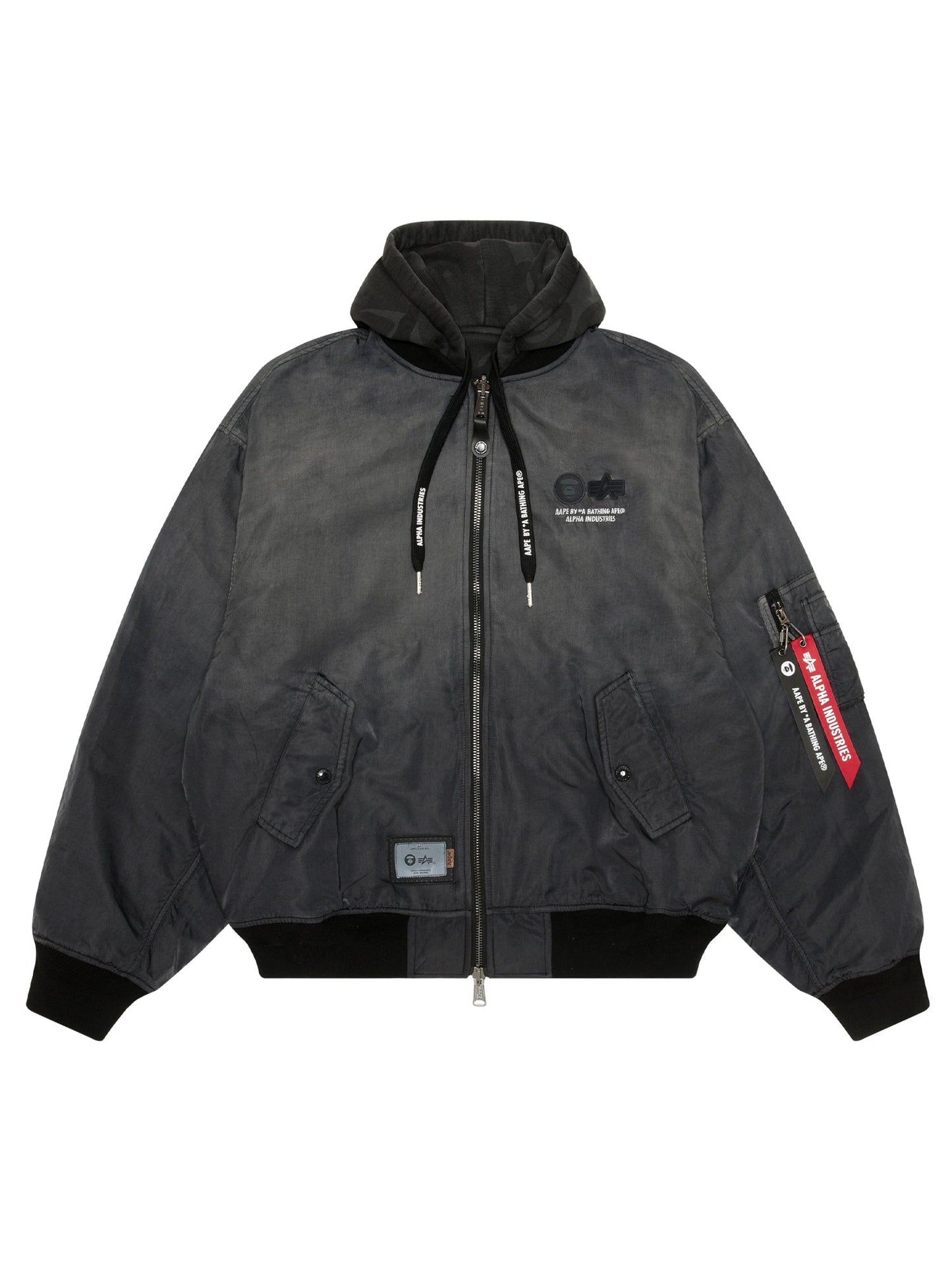 AAPE X ALPHA REVERSIBLE PADDED MA-1 QUILTED JACKET OUTERWEAR Alpha Industries / FW24-AAPE BLACK S 