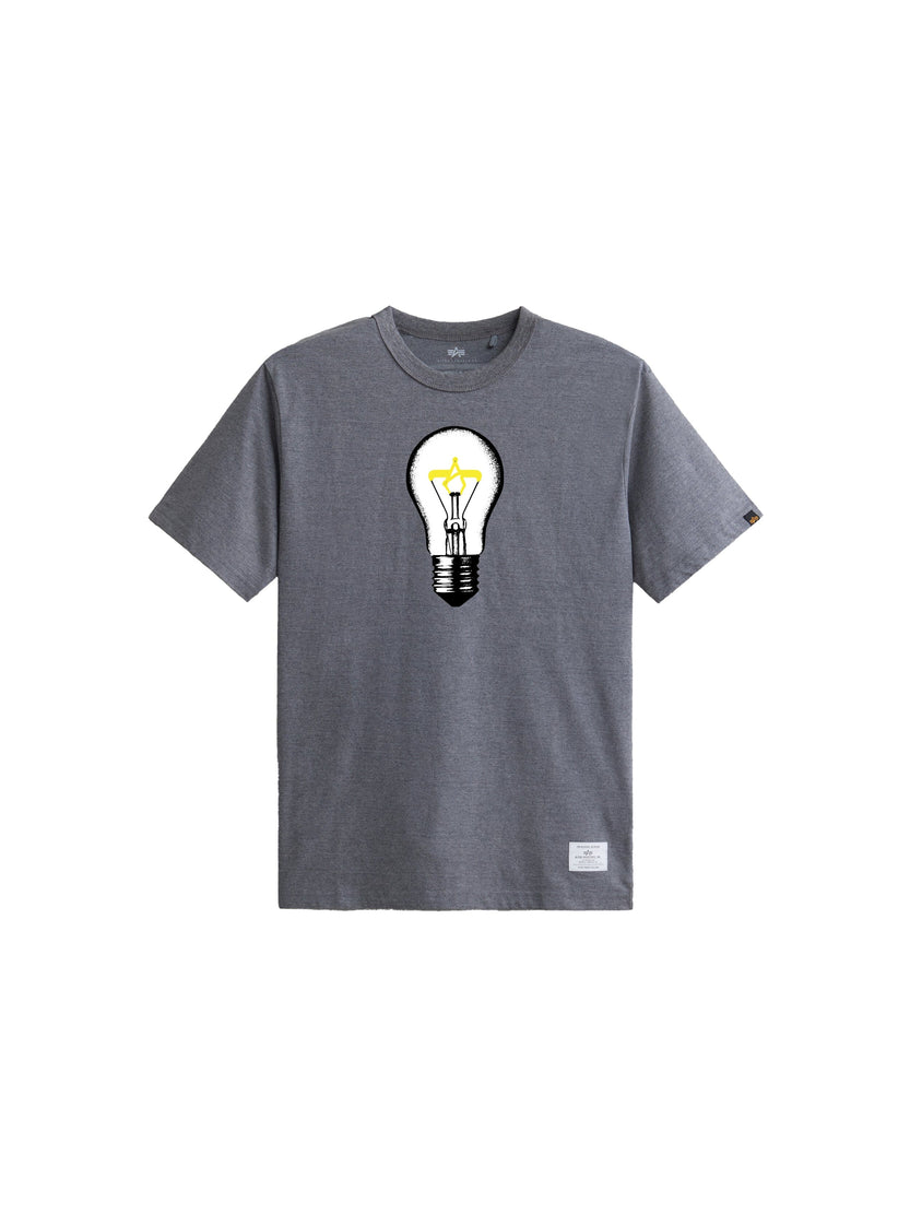 ALPHA LIGHT BULB TEE TOP Alpha Industries MEDIUM CHARCOAL HEATHER S 