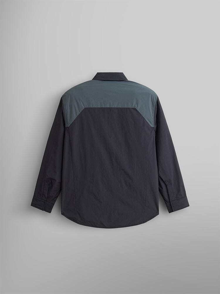 Back view of the Astral Shirt Jacket in black by Alpha Industries.