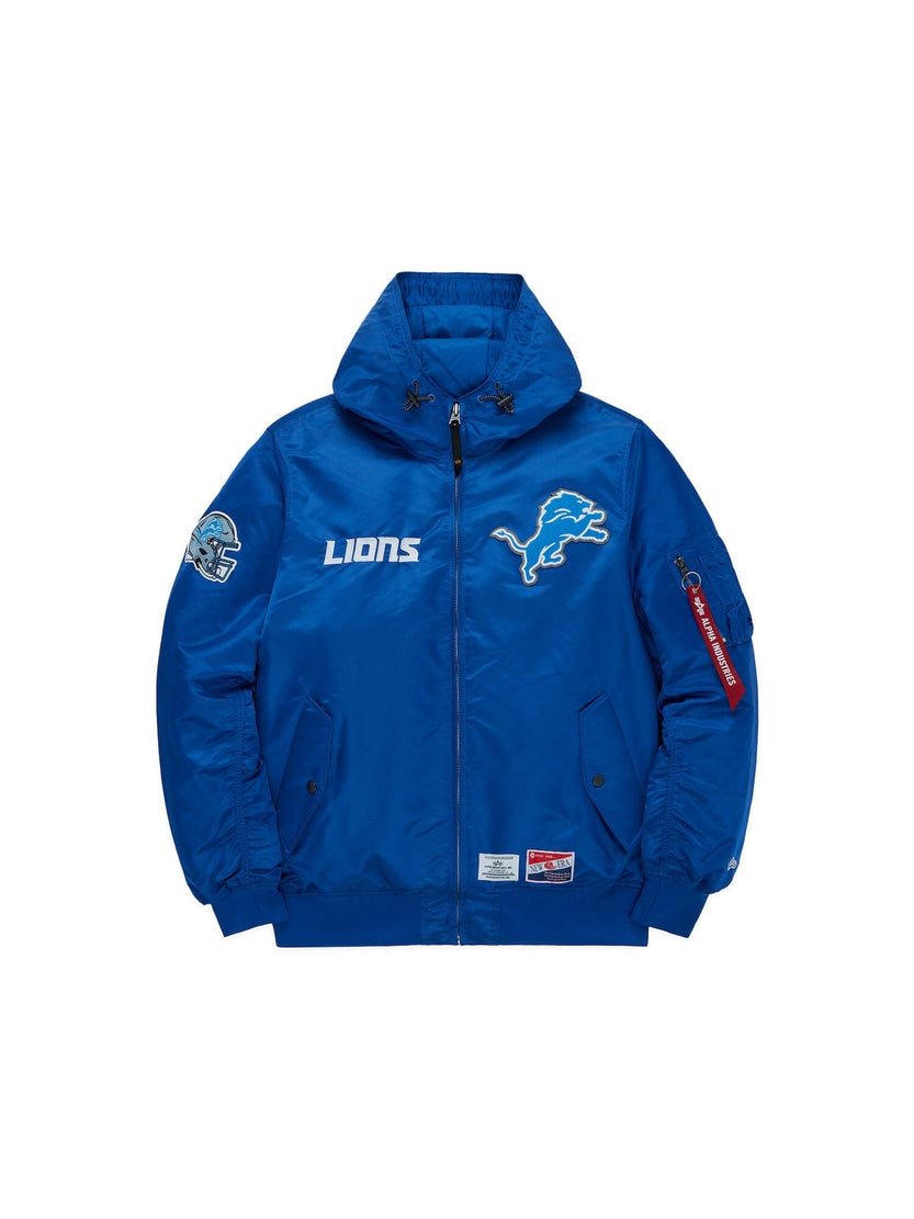 DETROIT LIONS X ALPHA X NEW ERA L-2B BOMBER JACKET OUTERWEAR Alpha Industries / FW24-NE-NFL PACIFIC BLUE S 