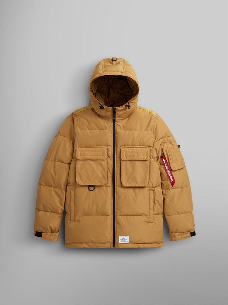 HOODED PUFFER JACKET OUTERWEAR Alpha Industries, Inc. BRONZED BROWN XS 