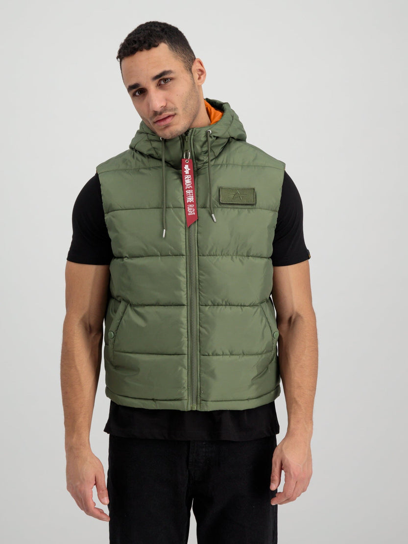 HOODED PUFFER VEST OUTERWEAR Alpha Industries SAGE XS 