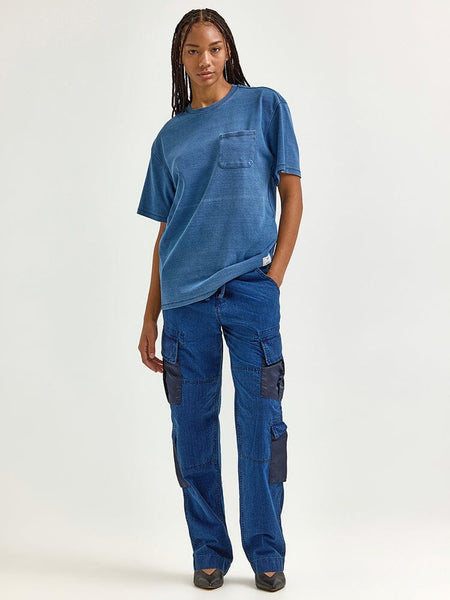 LEE X ALPHA INDUSTRIES LOOSER FIT INDIGO DYED TEE TOP Alpha Industries 