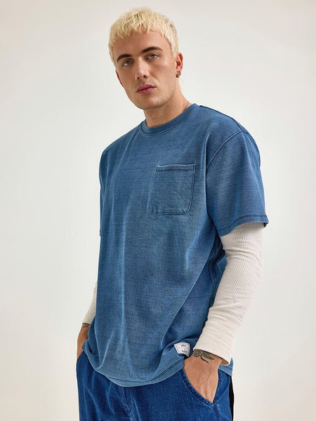 LEE X ALPHA INDUSTRIES LOOSER FIT INDIGO DYED TEE TOP Alpha Industries 