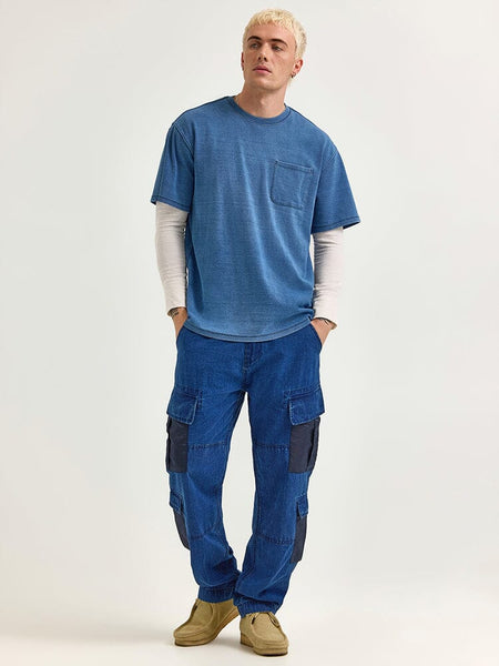 LEE X ALPHA INDUSTRIES LOOSER FIT INDIGO DYED TEE TOP Alpha Industries 