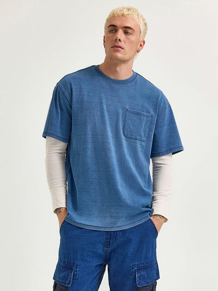 LEE X ALPHA INDUSTRIES LOOSER FIT INDIGO DYED TEE TOP Alpha Industries 