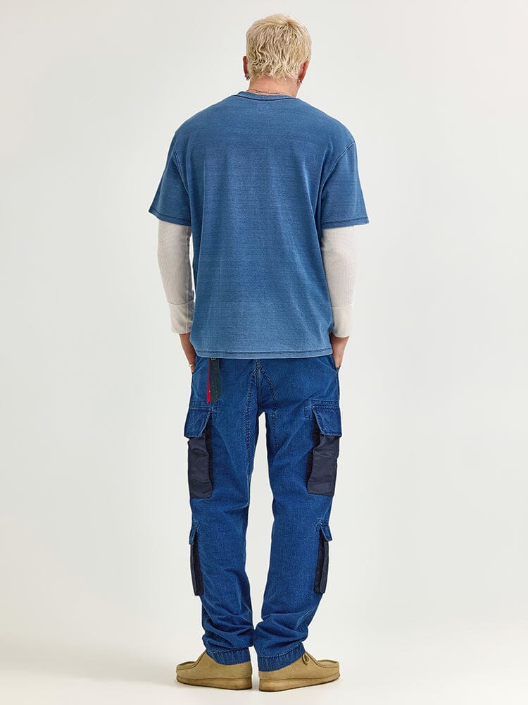 LEE X ALPHA INDUSTRIES LOOSER FIT INDIGO DYED TEE TOP Alpha Industries 