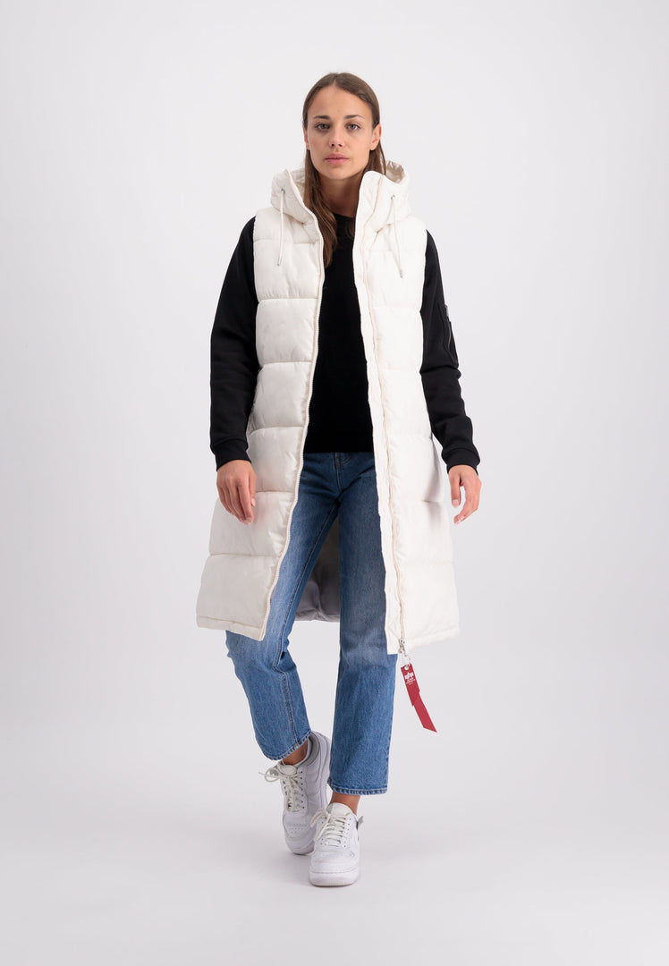 LONG PUFFER VEST W OUTERWEAR Alpha Industries WHITE L 