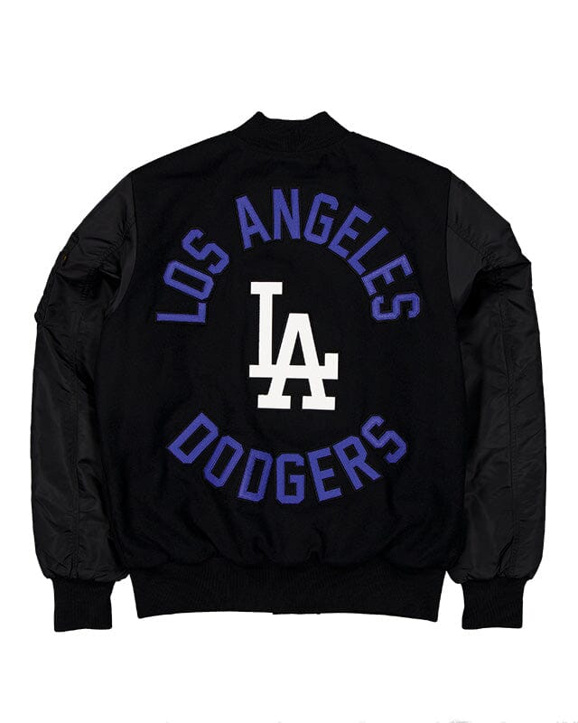 LOS ANGELES DODGERS X ALPHA X NEW ERA WOOL VARSITY MA-1 BOMBER JACKET OUTERWEAR Alpha Industries 