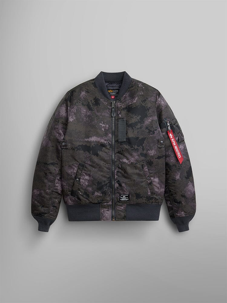 MA-1 MOD BOMBER JACKET OUTERWEAR Alpha Industries BLACK BLUR CAMO XS 