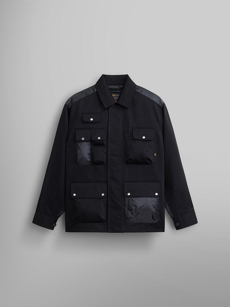 ONION QUILTED MIXED MEDIA SHIRT JACKET OUTERWEAR Alpha Industries BLACK XS 