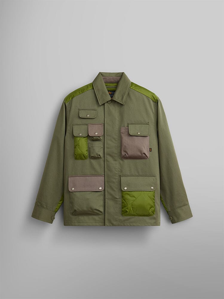 ONION QUILTED MIXED MEDIA SHIRT JACKET OUTERWEAR Alpha Industries OG-107 GREEN XS 