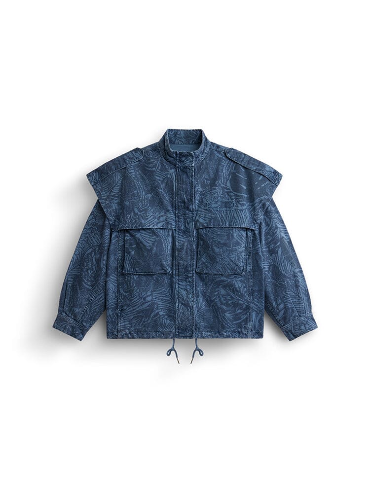 OVERSIZED CTN UTILITY JACKET W OUTERWEAR Alpha Industries ELEMENT BLUE BOTANIC JNGL CAMO XS 