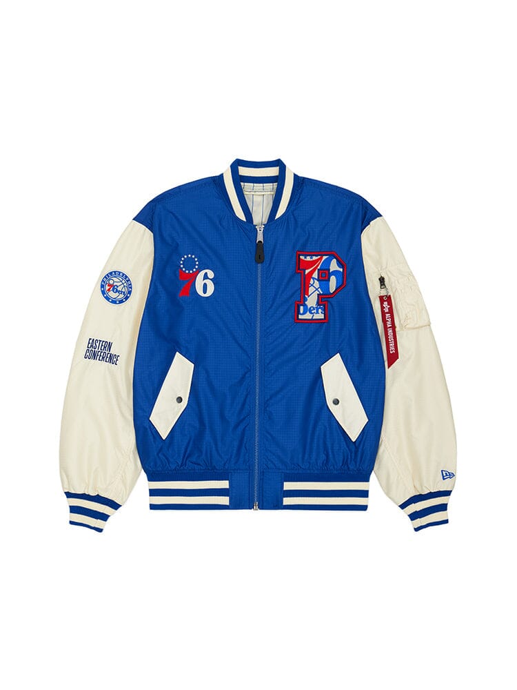 PHILADELPHIA 76ERS X ALPHA X NEW ERA L-2B BOMBER JACKET | Alpha Industries