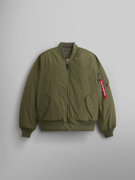 REVERSIBLE ONION QUILTED MA-1 BOMBER JACKET OUTERWEAR Alpha Industries OG-107 GREEN XS 