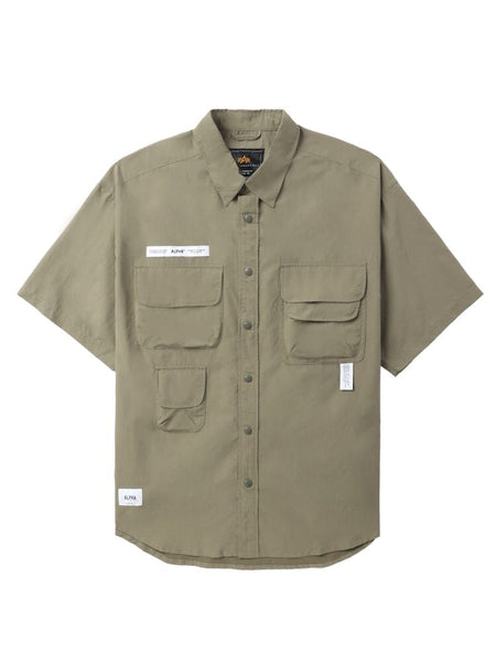 UNFRM NYLON UTILITY SHIRT TOP Alpha Industries KHAKI L 