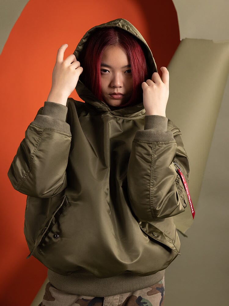 WOMEN'S PULL-OVER HOODED MA-1 OUTERWEAR Alpha Industries 