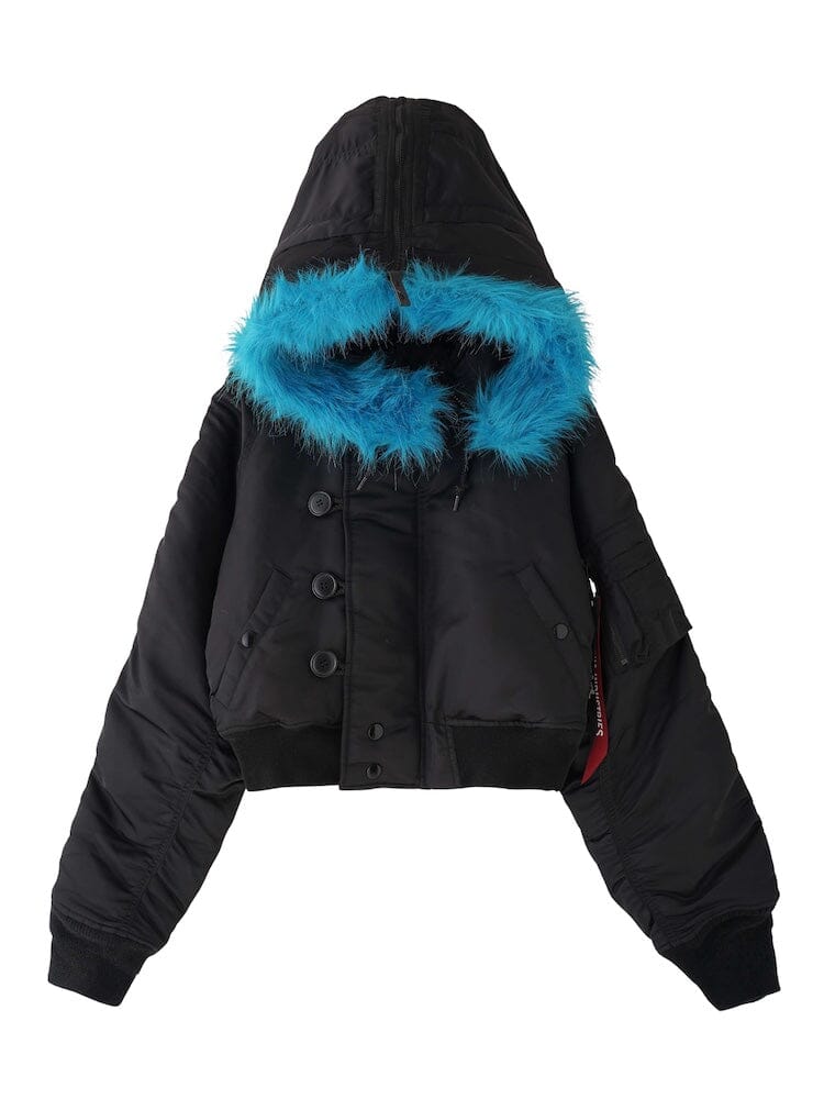 X-GIRL X ALPHA INDUSTRIES N-2B SHORT PARKA W OUTERWEAR Alpha Industries BLACK S 