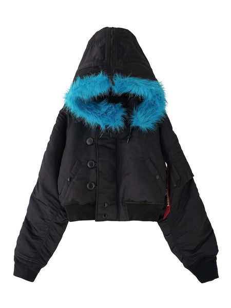 X-GIRL X ALPHA INDUSTRIES N-2B SHORT PARKA W OUTERWEAR Alpha Industries BLACK S 