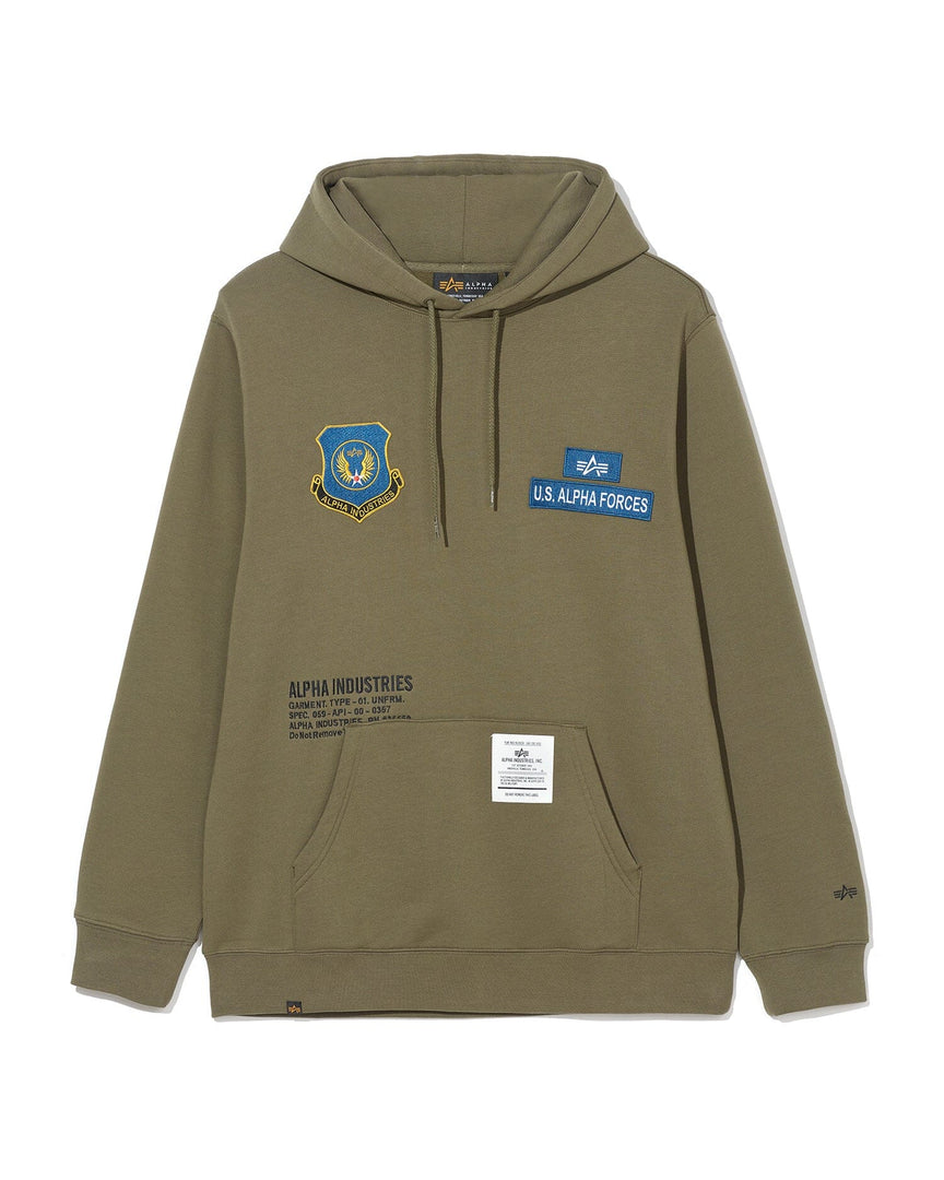 ALPHA BADGE HOODIE TOP Alpha Industries OLIVE L 