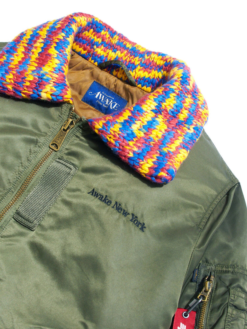 AWAKE X ALPHA MA-1 KNIT TRIMMED WASHED BOMBER JACKET OUTERWEAR Alpha Industries 