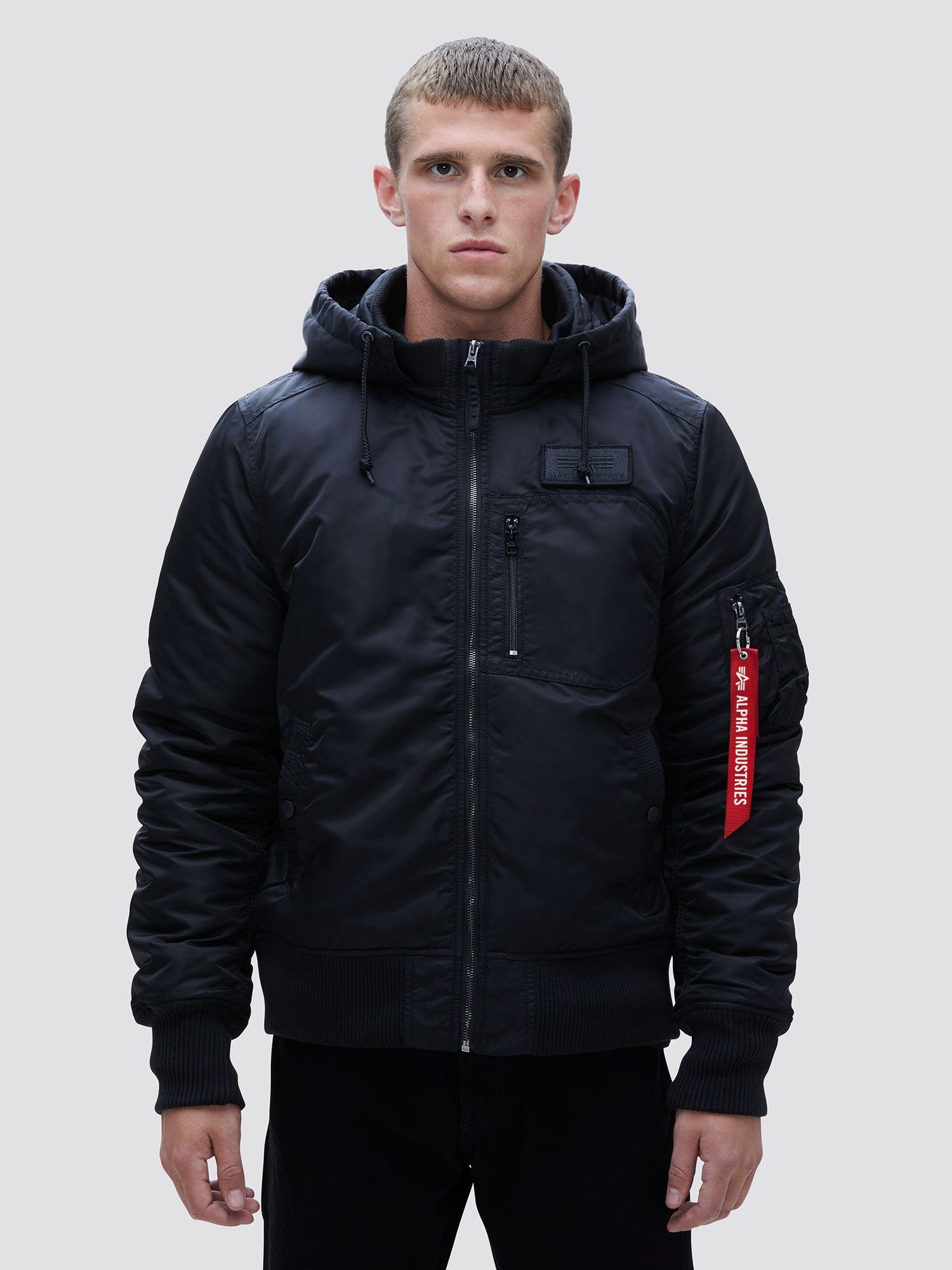 MA-1 HOODED RIB BOMBER JACKET