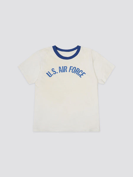 US AIR FORCE 1970S RINGER TSHIRT TOP Alpha Industries WHITE M 