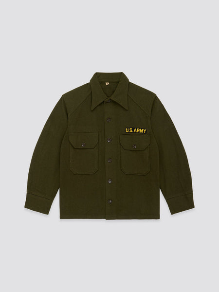 US ARMY KOREAN WAR WOOL SHIRT TOP Alpha Industries OLIVE S 