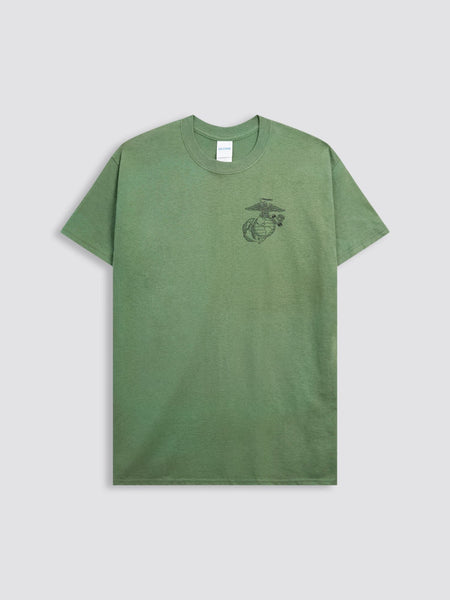 USMC 4TH MARINES TEE TOP Alpha Industries GREEN M 