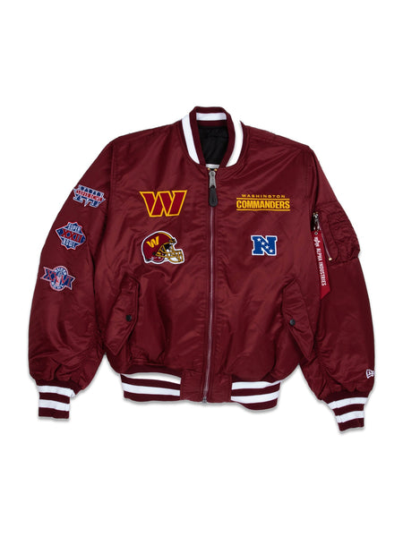 WASHINGTON COMMANDERS X ALPHA X NEW ERA MA-1 BOMBER JACKET